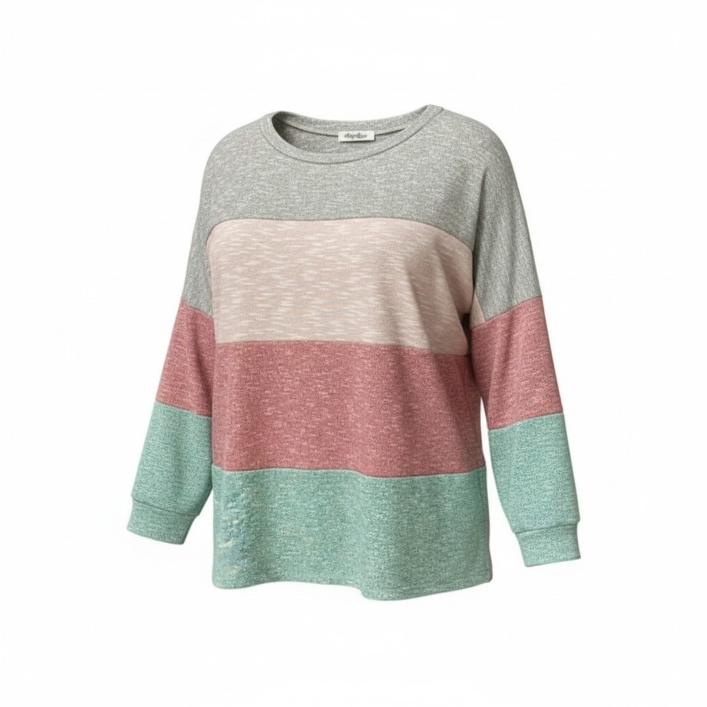 Haptics Textured Wide Stipe Pullover
